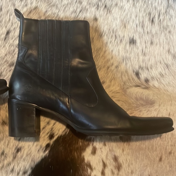🔥🐎 Kenneth Cole Reaction Black Leather Wild West Ankle Boots, Sz 6.5 - Picture 4 of 8